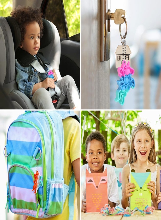 DODOLOL Unicorn Party Favors for Kids Goodie Bags Stuffers Pop Fidget Toys Bulk Its,32 Pack Unicorn Toys Pinata Stuffers Birthday Party Favors 4-8,8-12 Bubbles Small Kids Mini Classroom Prizes Pop keychain It - Image 5
